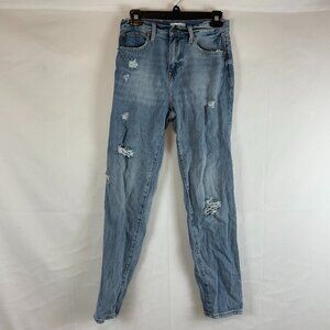 Pistola Jeans 25 Blue Light Wash Distressed Slim Leg